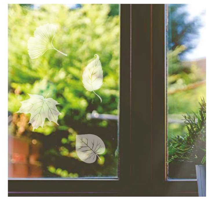 Window Decals for Bird Strikes,52 Pieces Large Leaf Shape anti Collision Window