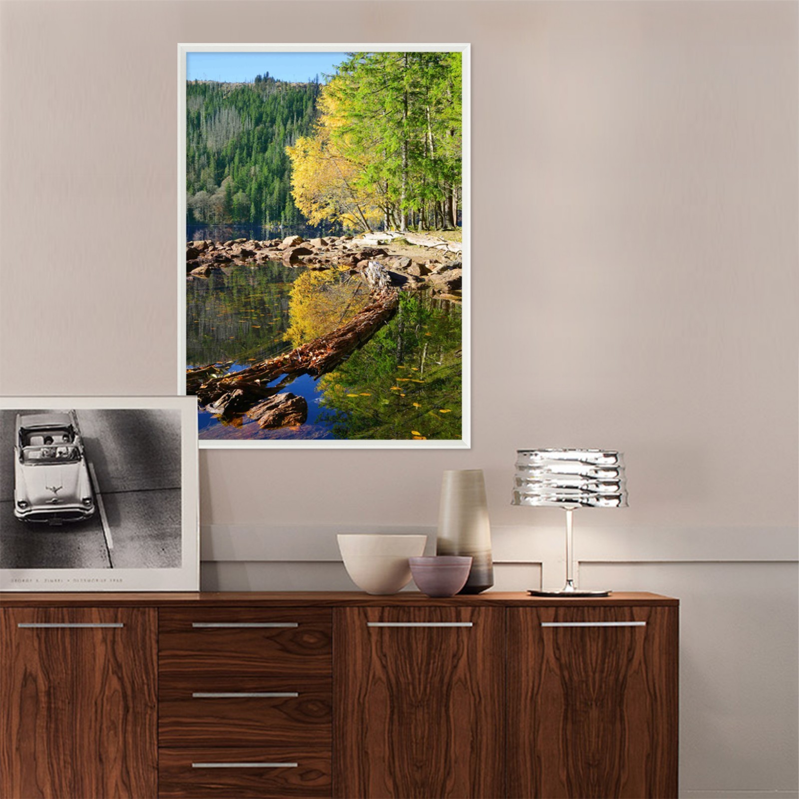 3D Forest River 57 Fake Framed Poster Home Decor Print Painting Unique Art