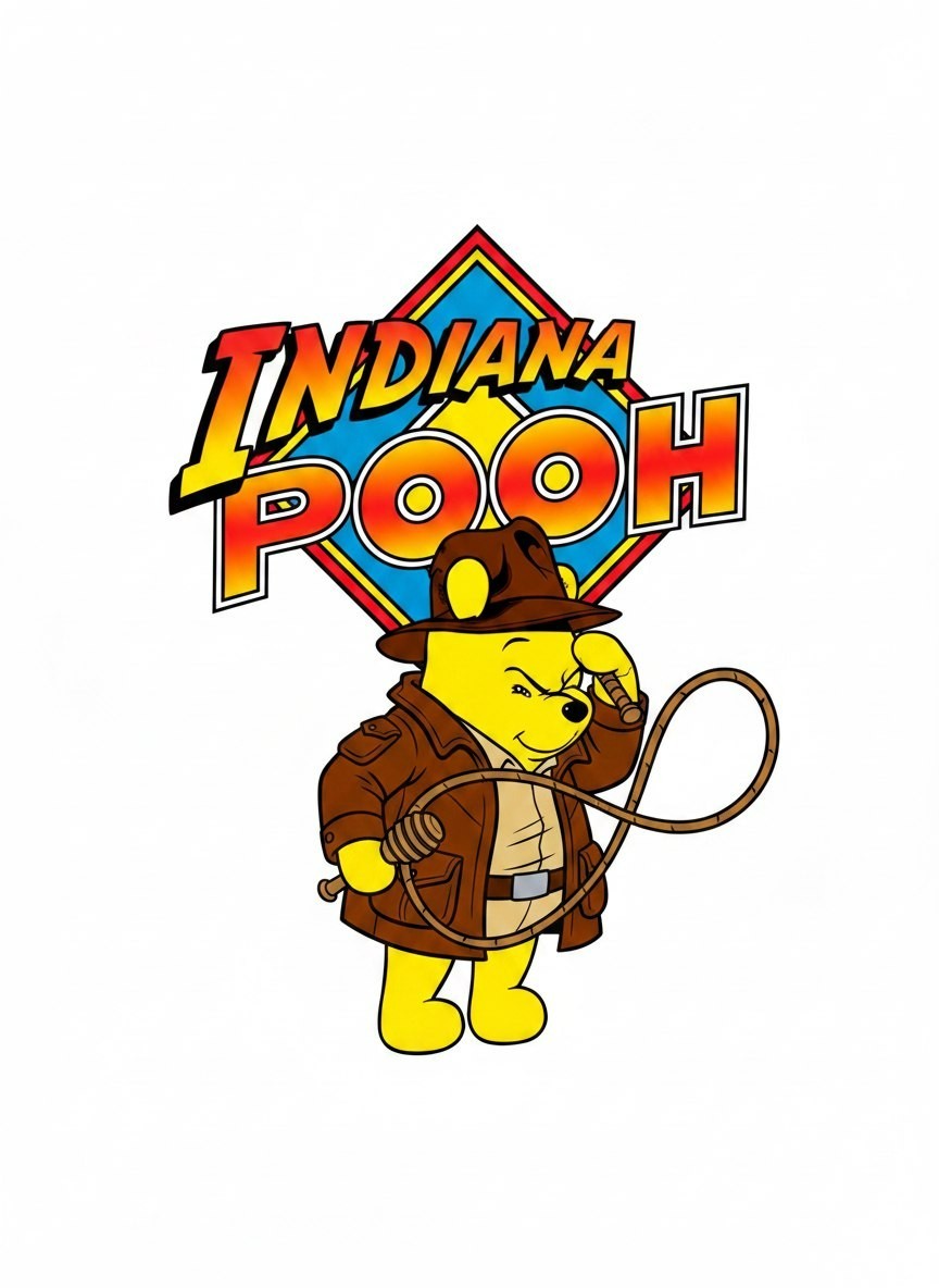 Indiana Pooh Sticker DecalLaptop Wall Mirror Cup Tumblr Locker Bin