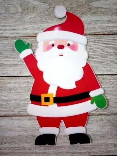 santa christmas wall safe sticker red 6.5 inch handmade