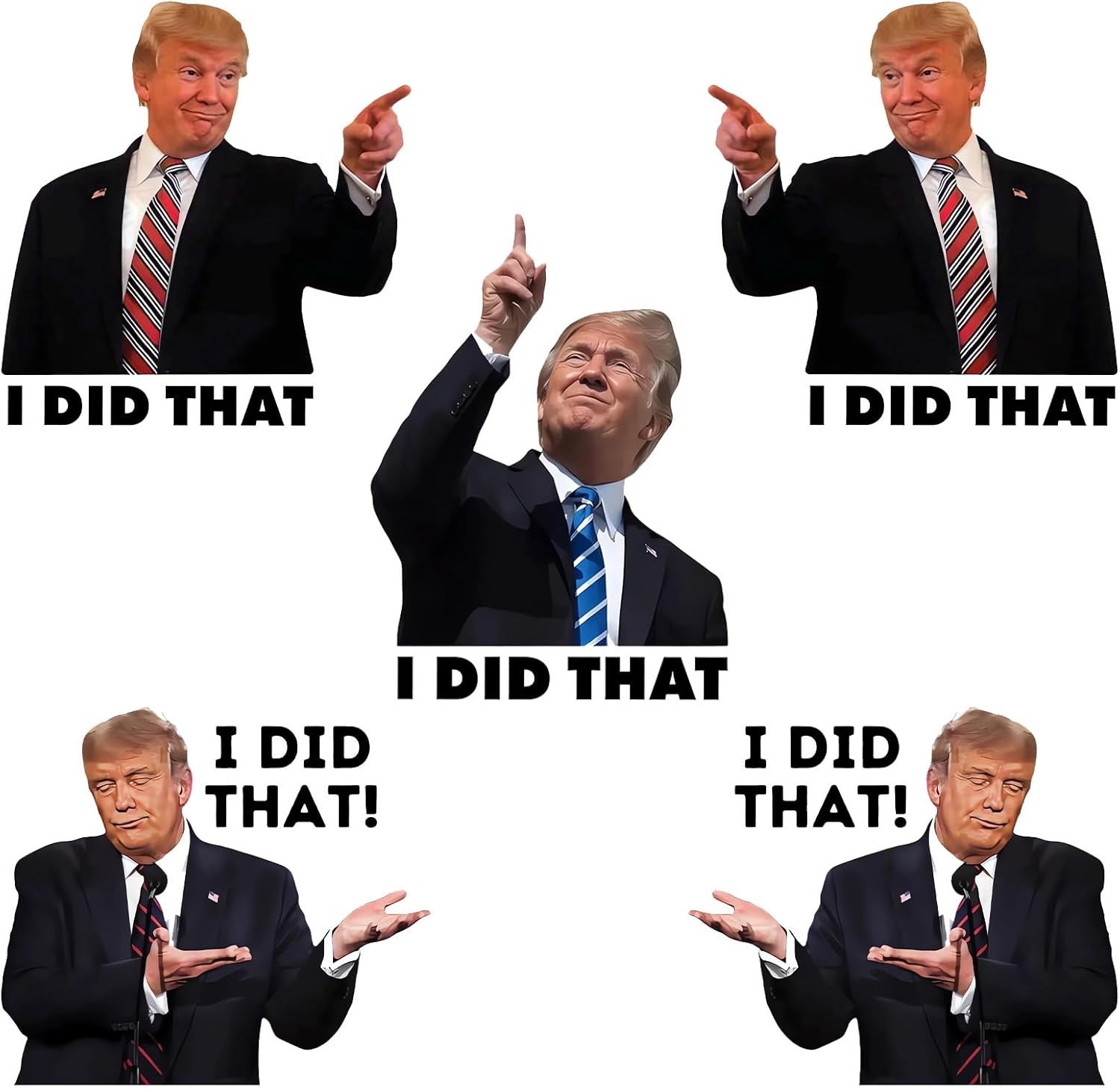 100 Pcs Trump I Did that Stickers, Funny, Mixed 5 Different Patterns, 3" Large S