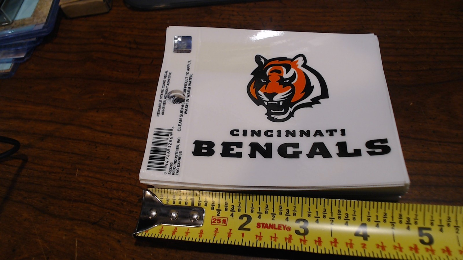 LOT OF 45 /Cincinnati Bengals Logo Football Sticker Decal REUSABLE STATIC CLING