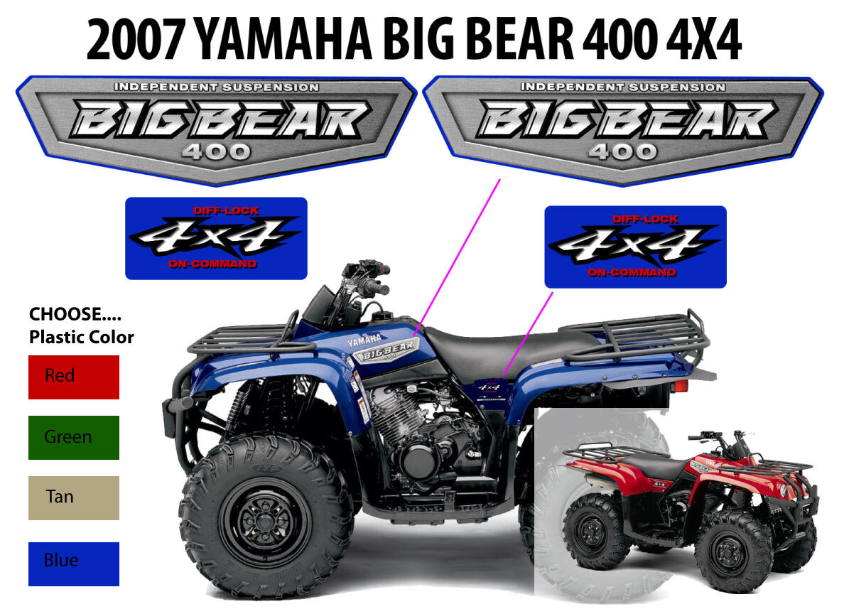 Yamaha Big Bear 400 4×4 OEM On Command Decal Emblem Sticker Graphic Set Kit