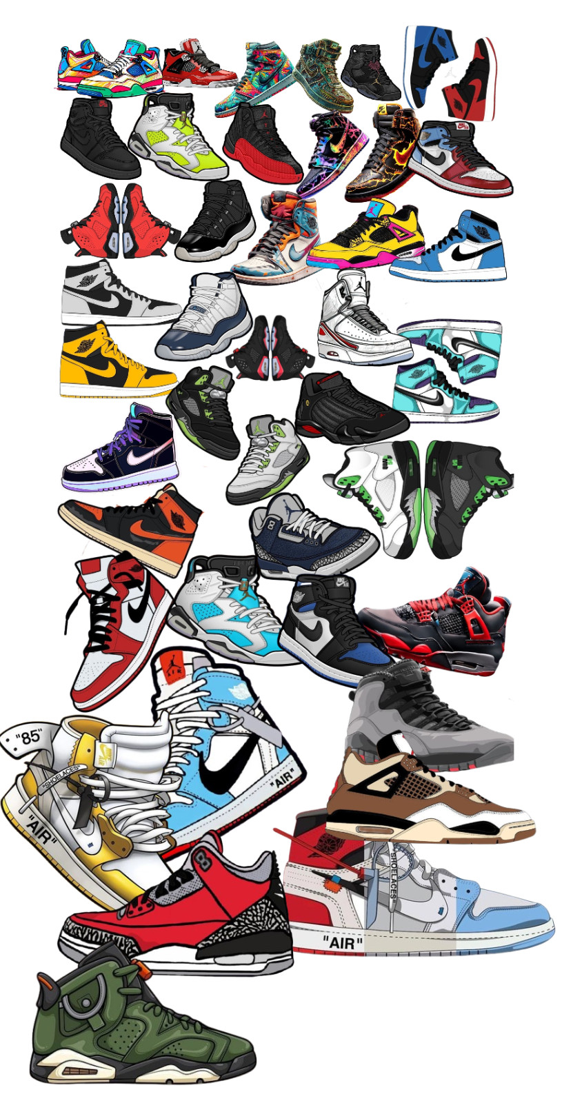 Air Jordan Retro Sneaker 41 PC HQ Waterproof Decal Stickers