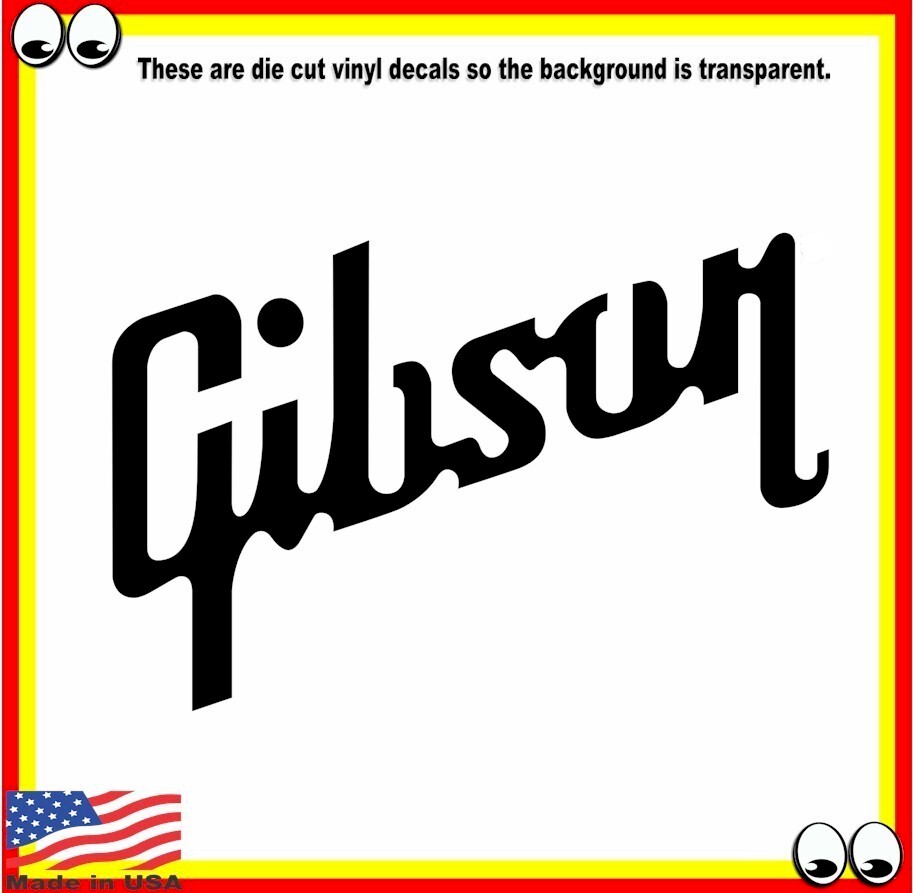 Gibson Guitar Logo 6" Wide Vinyl Decal Sticker for car van truck laptop bike