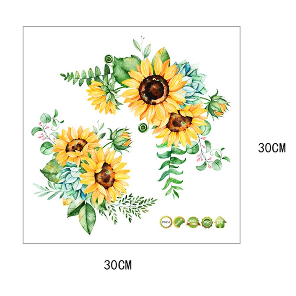 Waterproof Sunflower PVC Removable Wall Stickers Art Decals Mural Decor