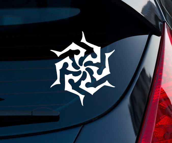 The Hex Warframe Matte White Indoor/Outdoor Vinyl Decal 3"x2.6"