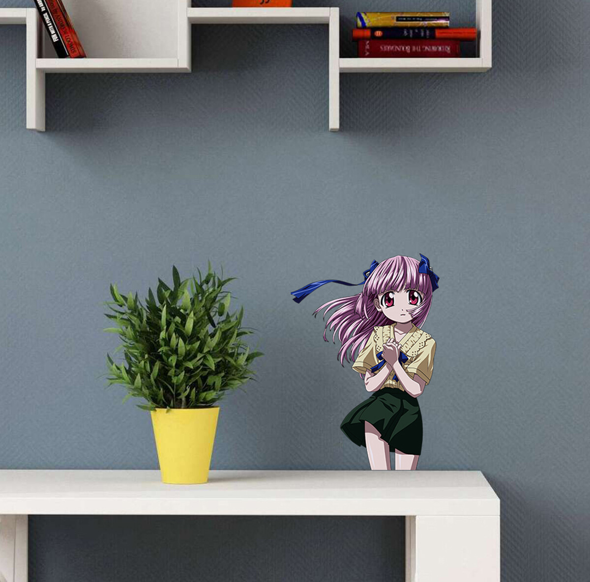 Anime Girl Wall decal, Anime Wall sticker, Modern Anime Schoolgirl Wall Art