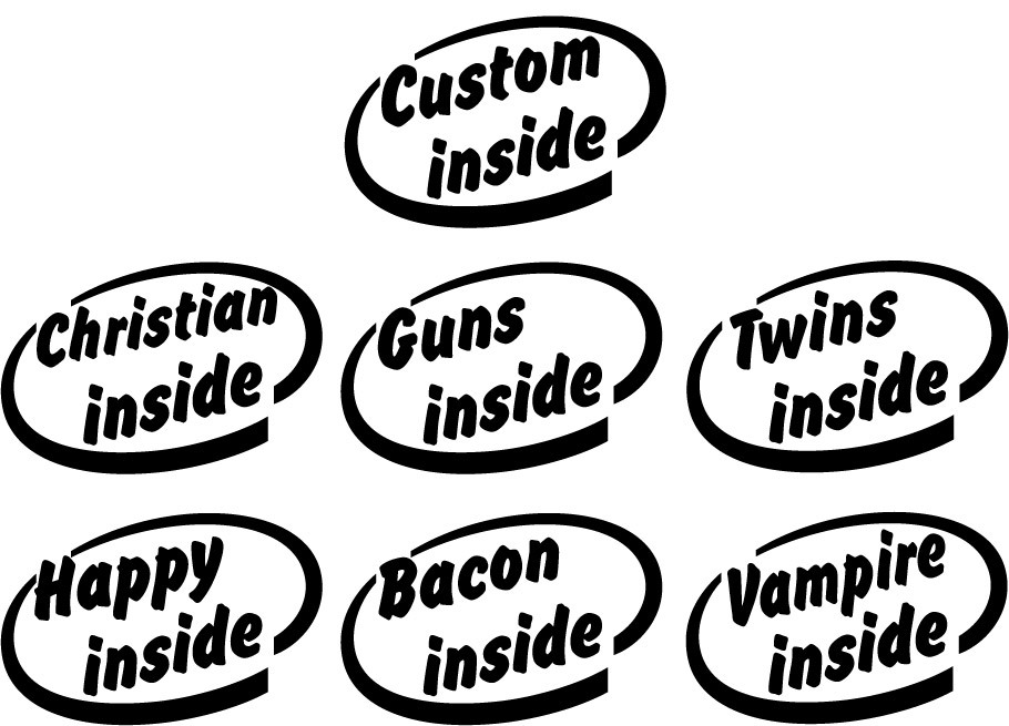 Set of Two – Custom Inside Personalized Window Sticker Decal Car Truck Anything