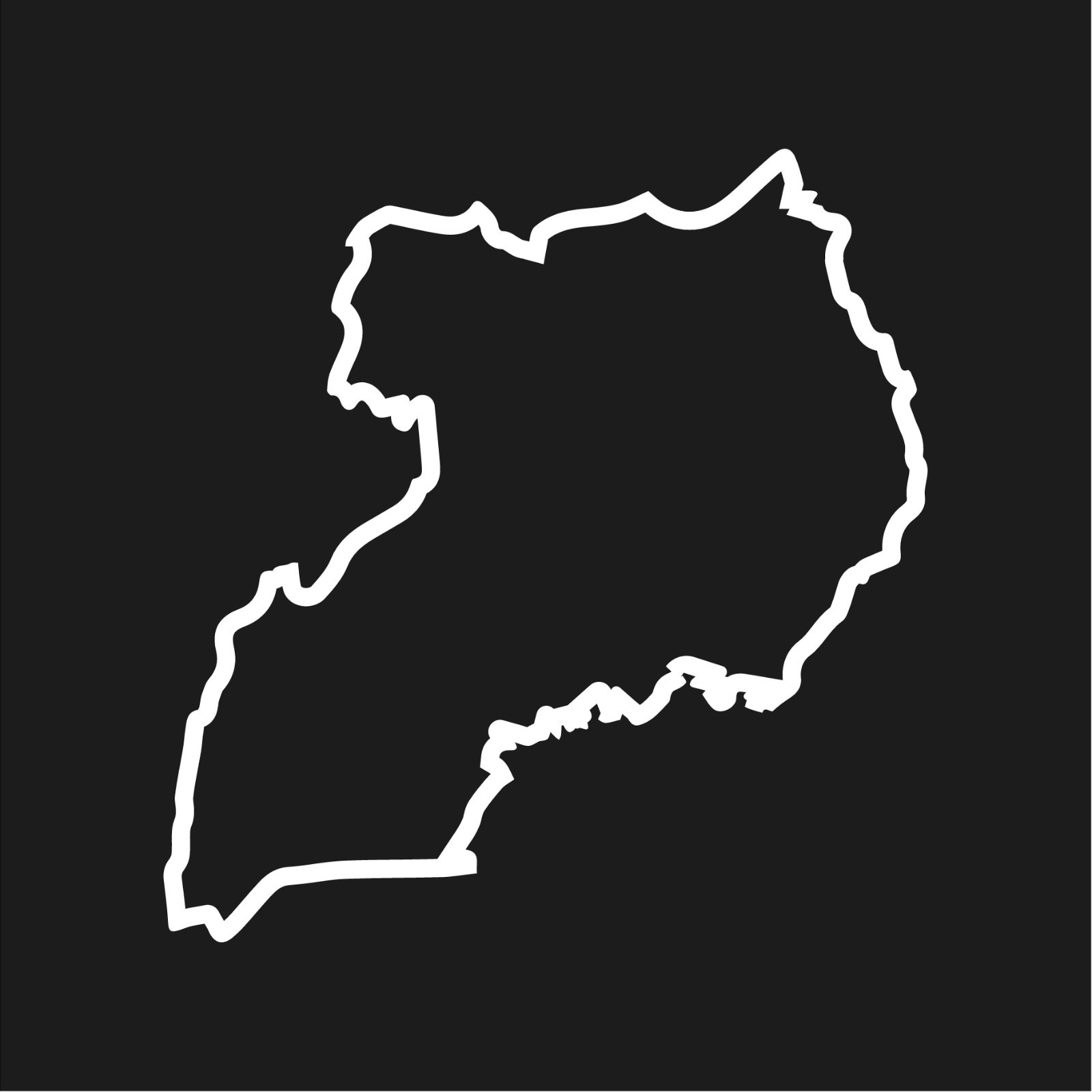 Uganda Outline Hollow Center Vinyl Decal Country Ugandan sticker