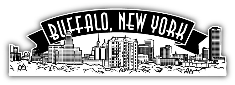 Buffalo New York City View Car Bumper Sticker Decal – "SIZES"