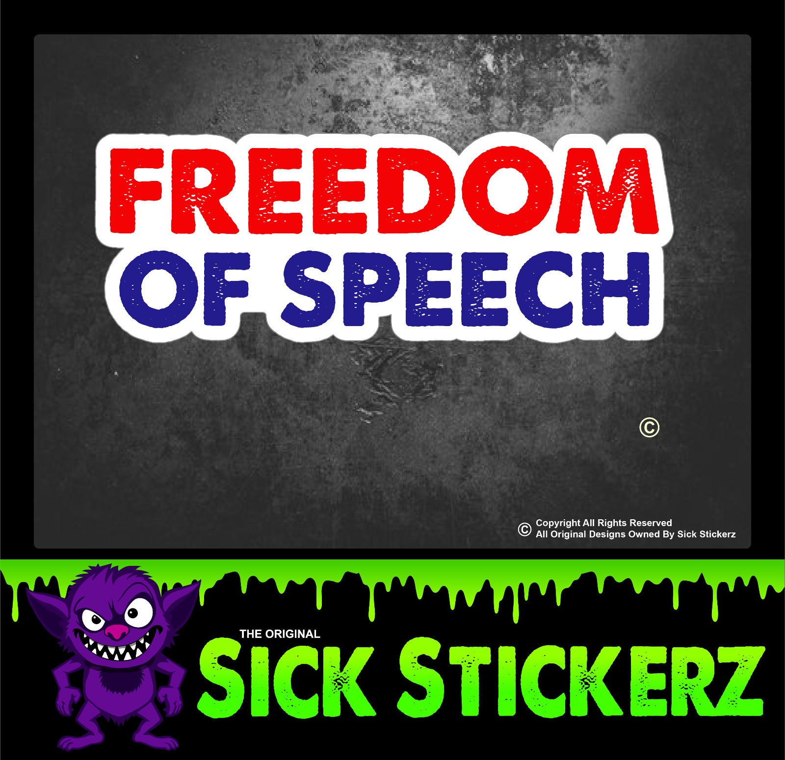 Freedom Of Speech Patriotic Sticker Decal Car Truck Window Red White and Blue