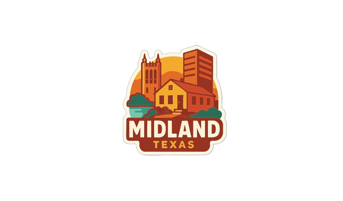 Midland Texas Sticker Decal Vinyl Die-Cut City Skyline Landmark Design