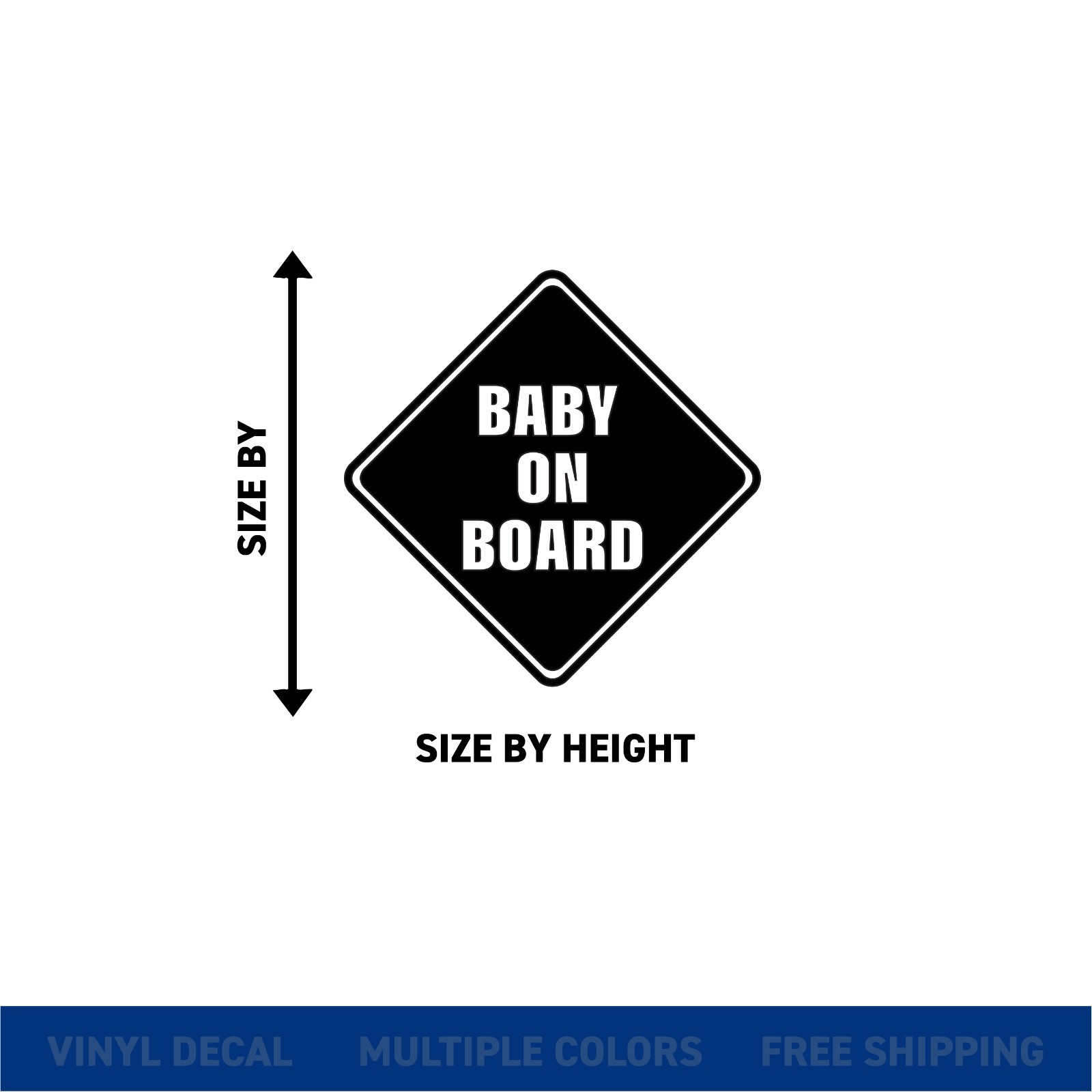 Baby on Board Car Decal – Diamond Safety Sign Sticker for Vehicle Window