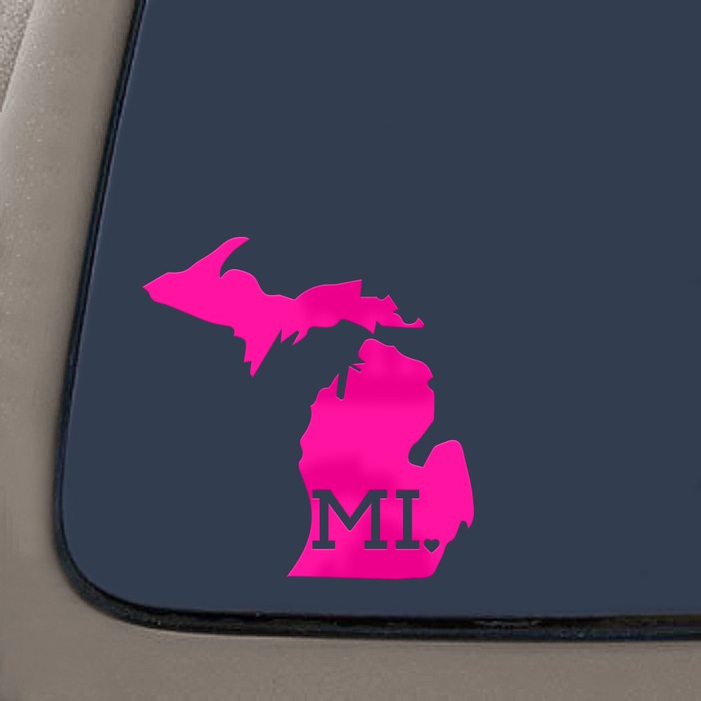 Michigan with State Abbreviation Decal Sticker | 5.5-Inches