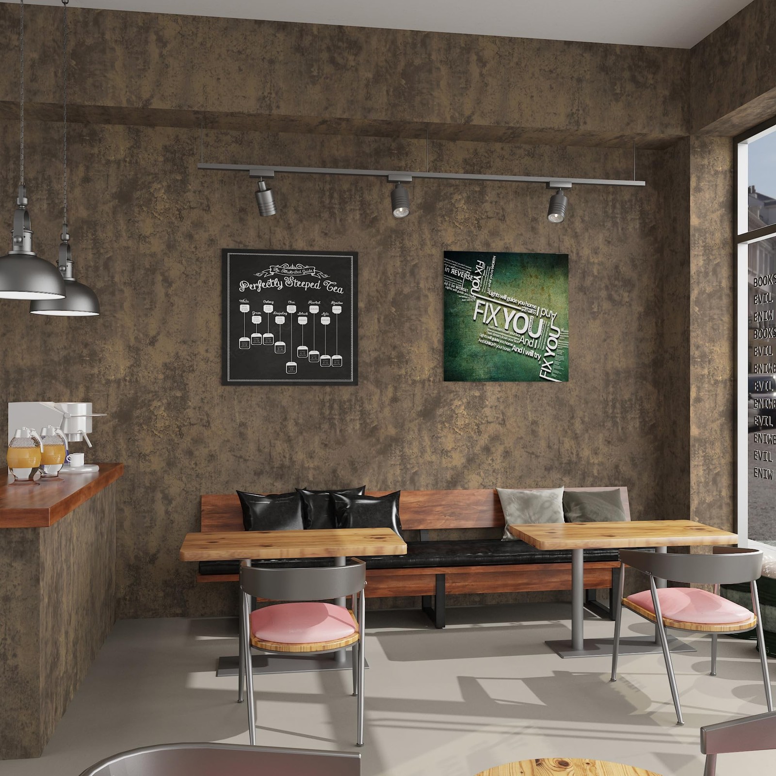 32x315inch Dark Brown Concrete Cement Wallpaper Peel and Stick Tan Countertop…