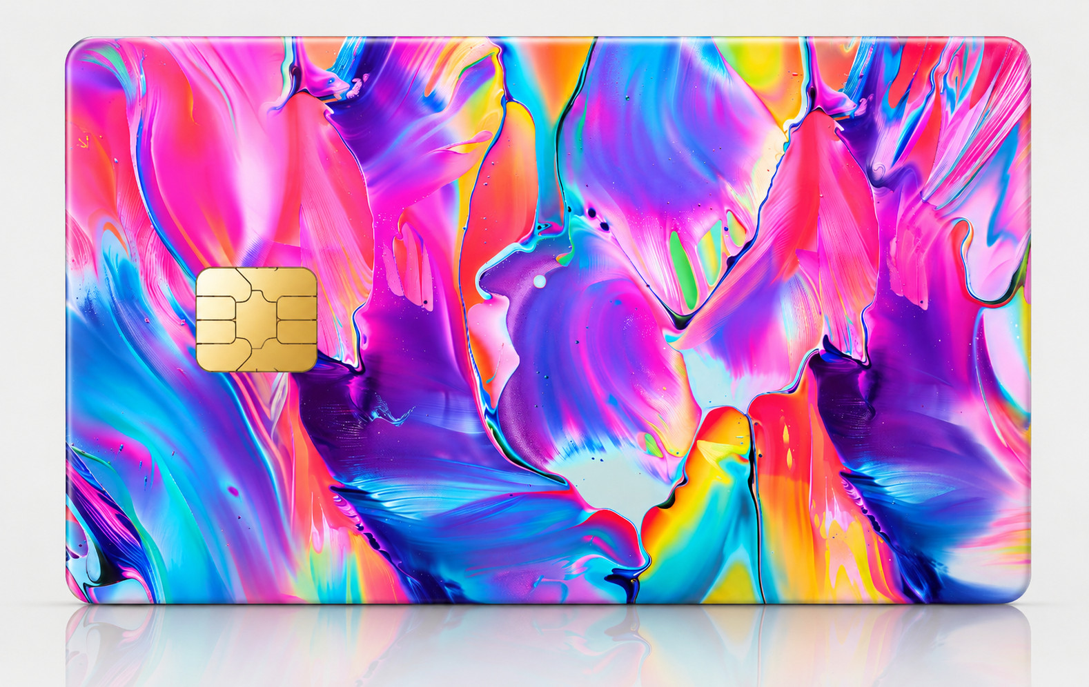 Pink Blue Purple Abstract Fluid Art Debit Card Credit Card Skin Vinyl Sticker