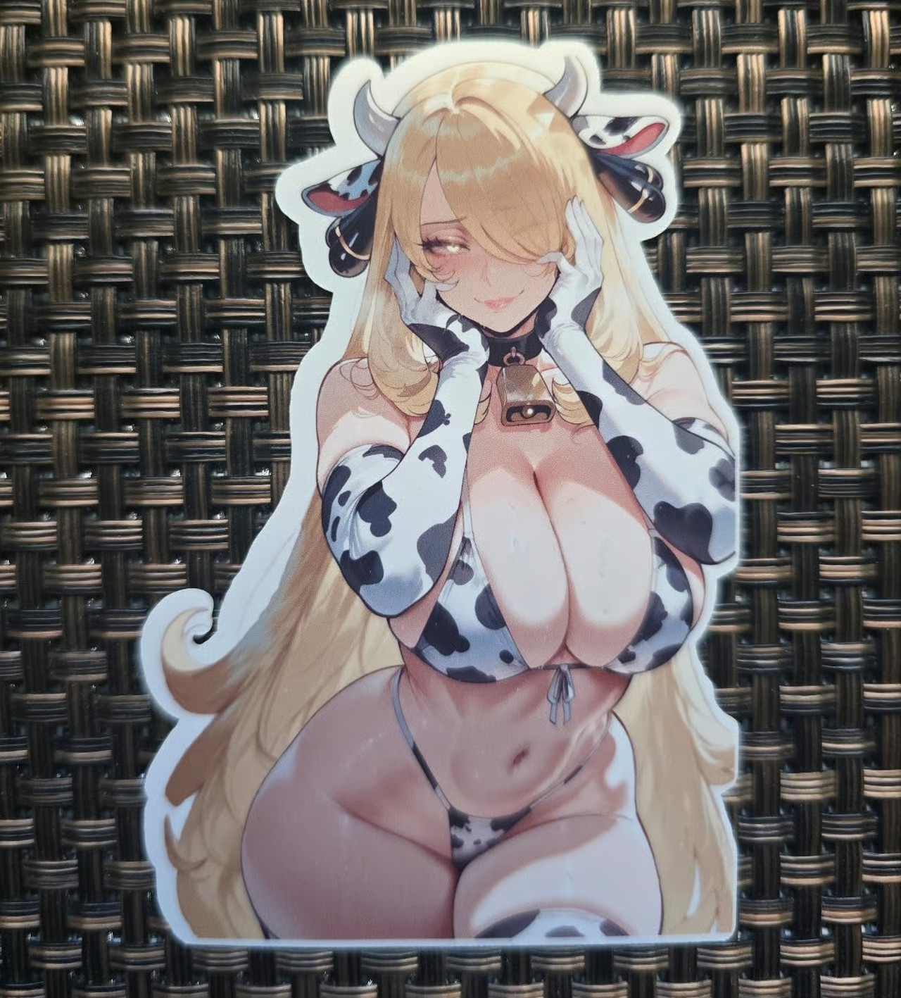 Cynthia Pokemon sexy cow print bikini waifu sticker
