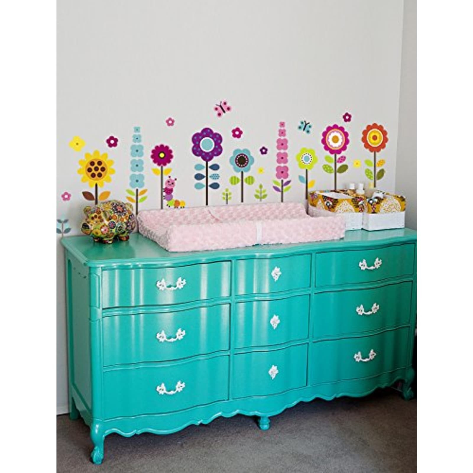 27 Art Clings Floral Garden Wall Decals Removable Vinyl Girls Room Nursery