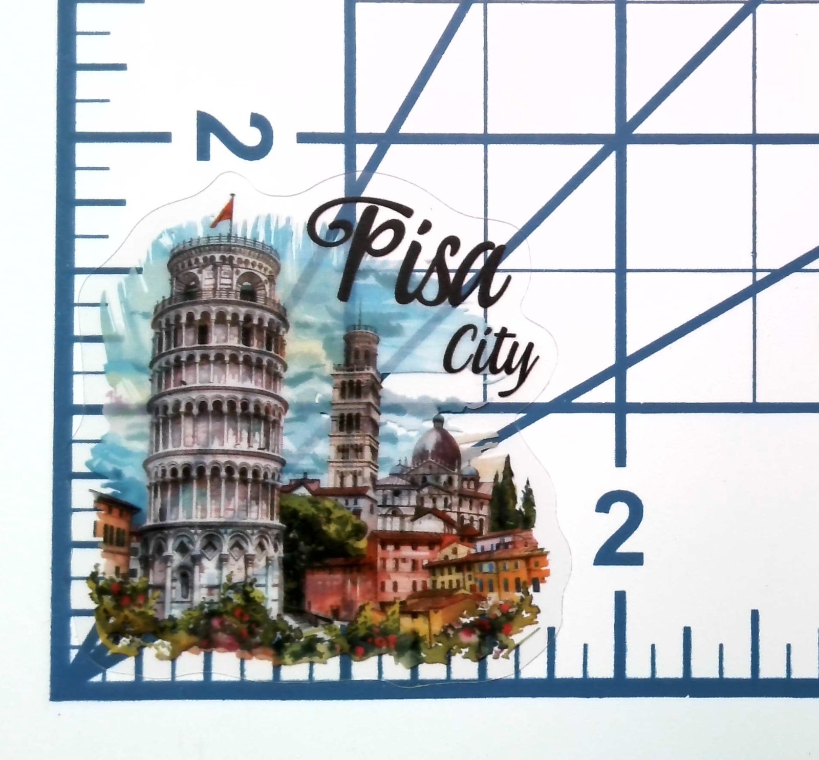 Italy Pisa Leaning Tower Cathedral Die Cut Clear European Vinyl Sticker Decal
