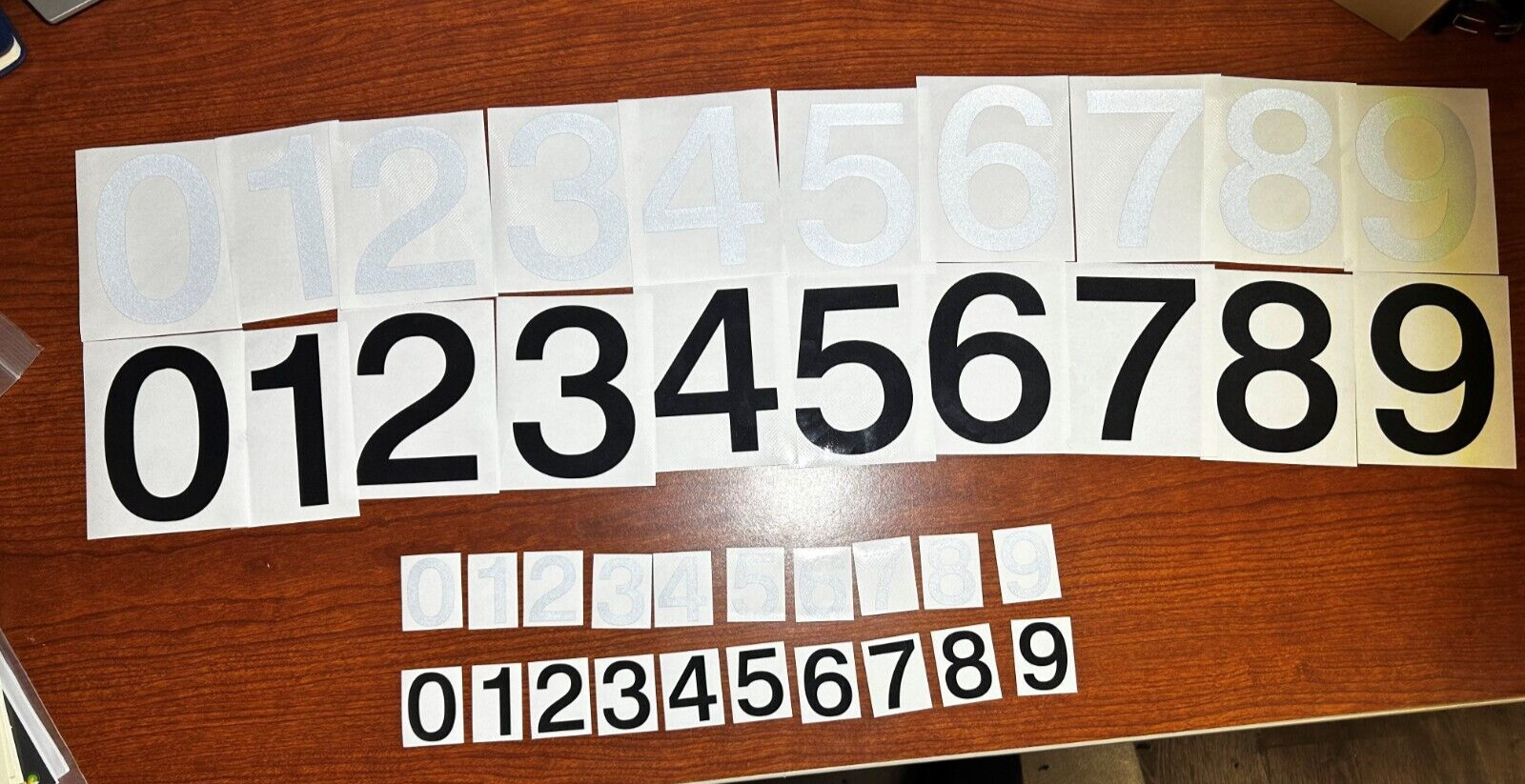 3M Reflective Numbers – 1.5" and 4" Sizes – Black and White Variations