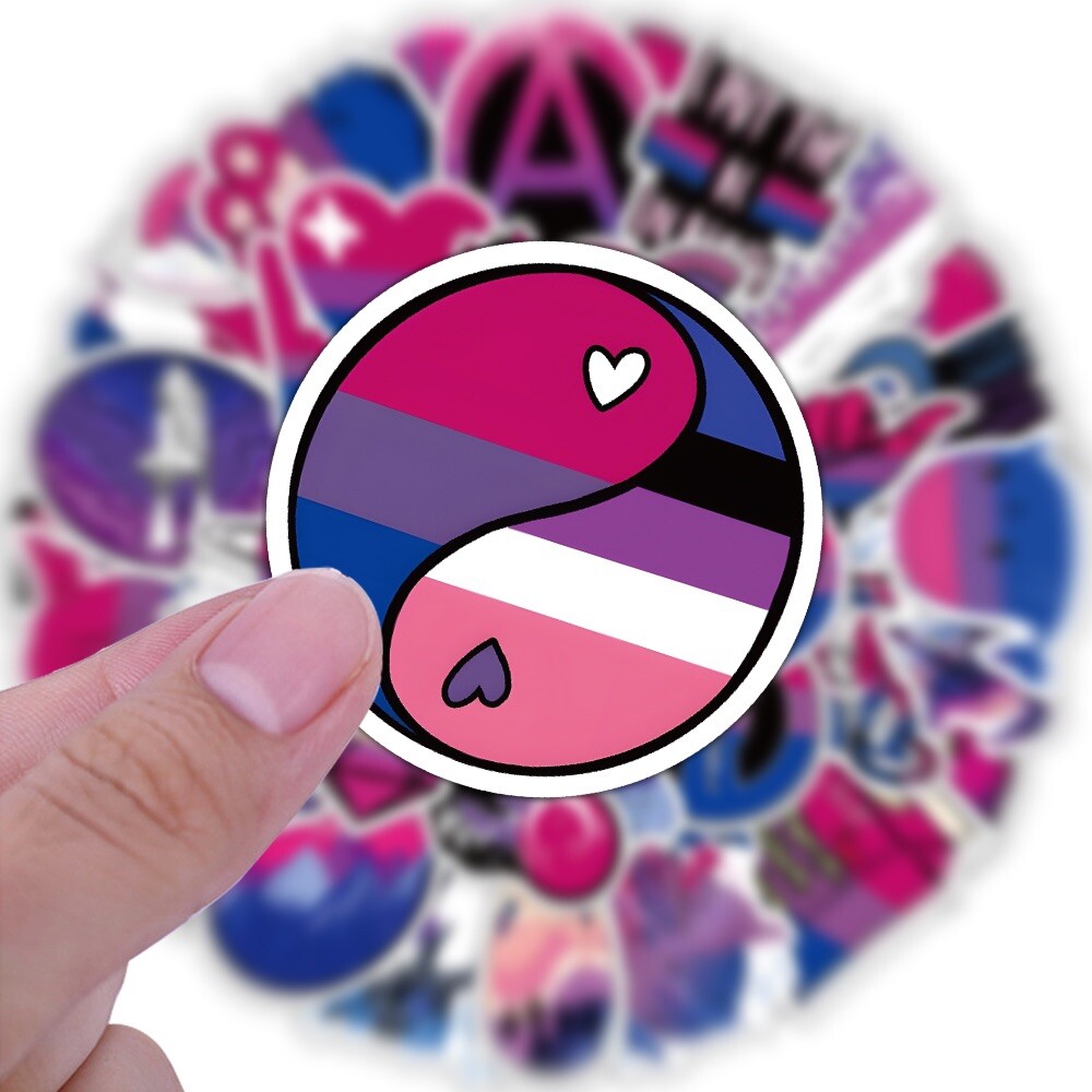 10 Random Bi Sexual Pride Stickers LGBTQ+ Pride Month Decals Laptop Car Yeti