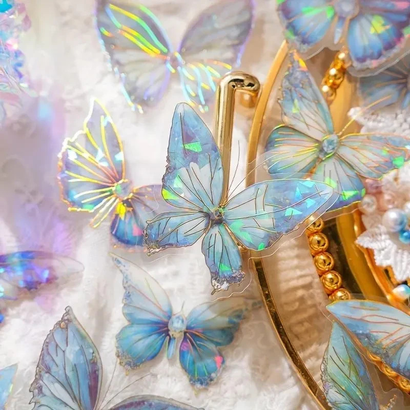 20 Stickers Holographic Butterfly, window clings I For kids rooms, wall deco