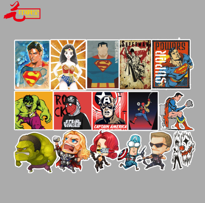 50 Pcs Stickers Marvel Heroes Movie Luggage Skateboard Car Phone Laptop Vinyl