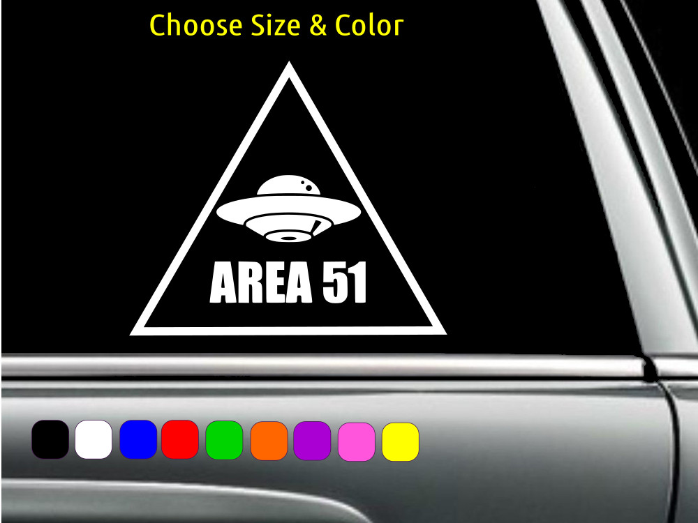 AREA 51 CONSPIRACY UFO Vinyl Decal Wall Laptop Car Sticker CHOOSE SIZE COLOR