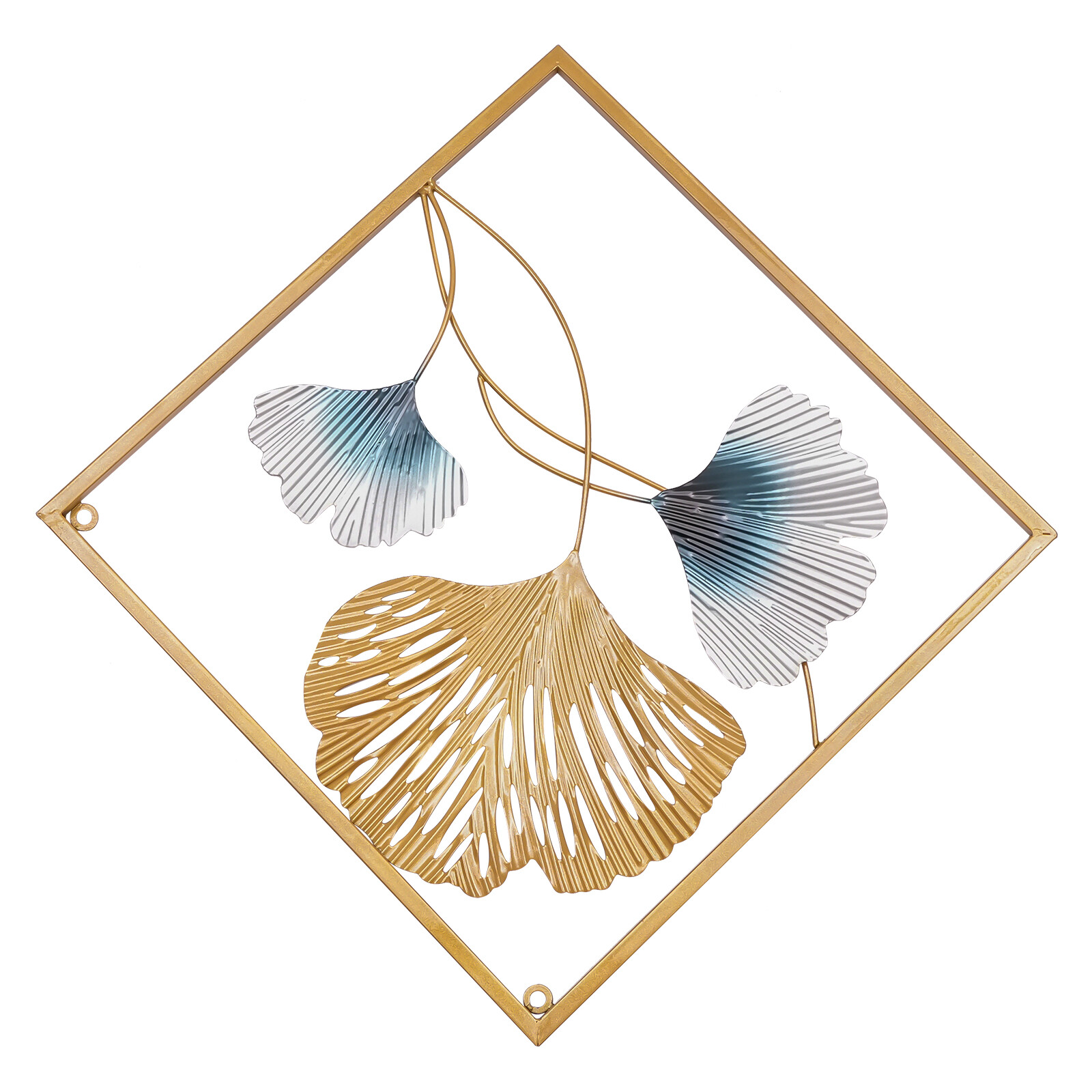 Wall Sculptures Home Decor Golden Ginkgo Leaf 3d Wall Metal Art For Home Decor