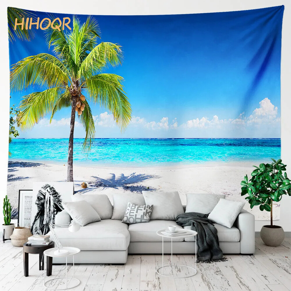 Palm Tree Large Cloth Wall Tapestry Aesthetic Room Decor Hippie Boho Landscape
