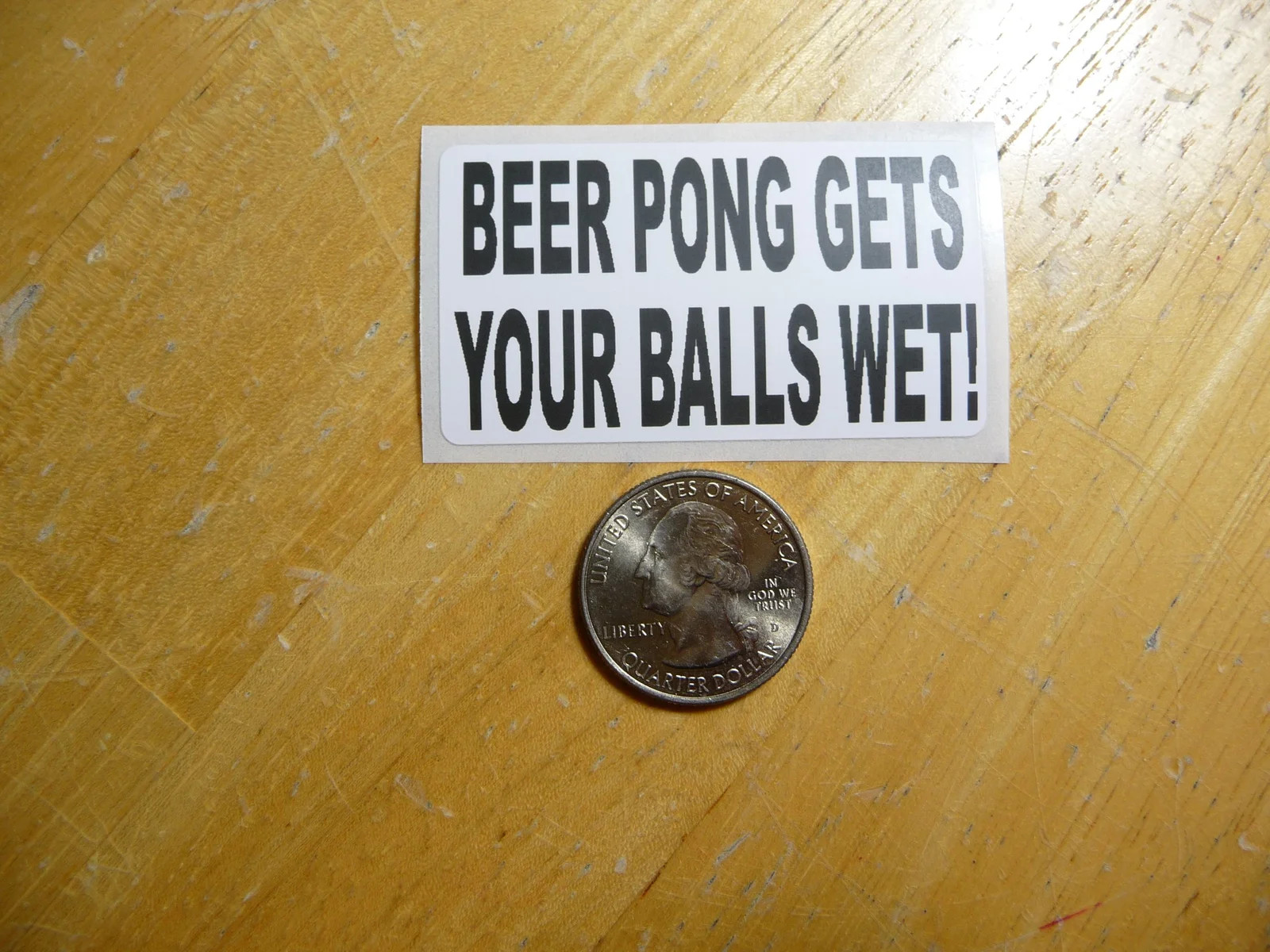 BEER PONG MAKES YOUR BALLS WET STICKER DECAL 1 – 50 BULK PACK FUNNY