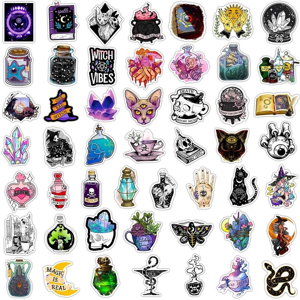 Mystical Horror Stickers 50pk Mysterious Mixed Random Magic Apothecary Stickers