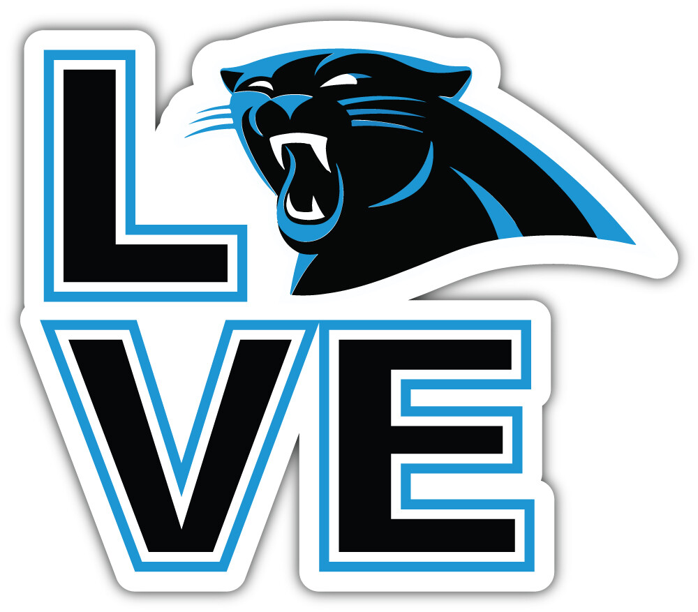 Carolina Panthers Love NFL Sport Car Bumper Sticker Decal "SIZES"