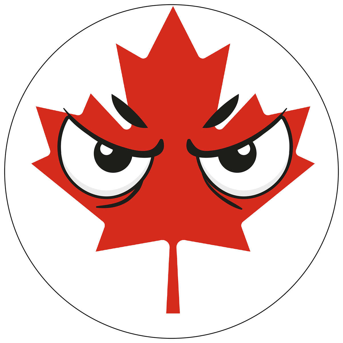 Canada Country Ball Angry Eyes Vinyl Decal 6 inches wide