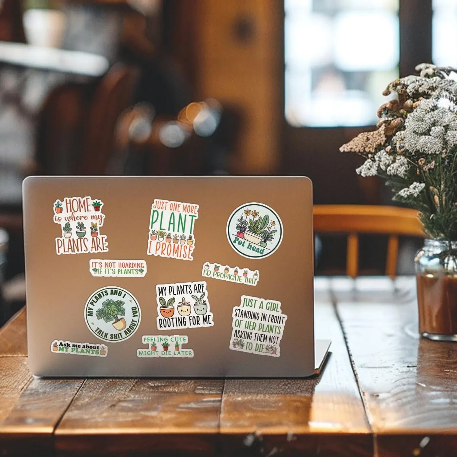 10pcs Plant Stickers Garden Botanical Plant Pot Gardener Lover Multiple Design