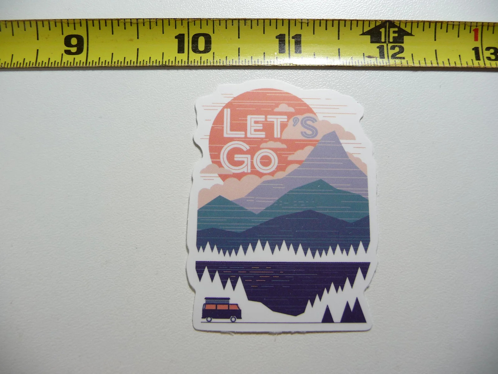 LET'S GO MOUNTAIN LAKE SMALL STICKER DECAL CAMPING TRAVEL VACATION