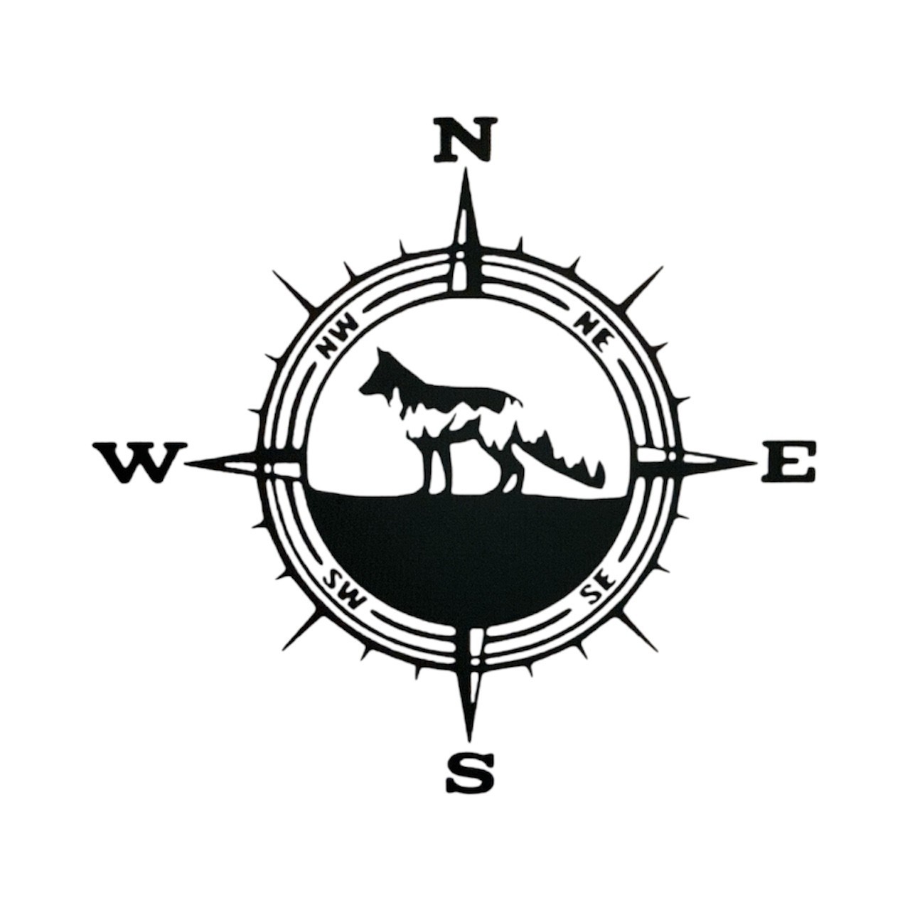 COMPASS FOX MOUNTAINS Vinyl Decal for Jeep Car Truck Bumper Wall Window