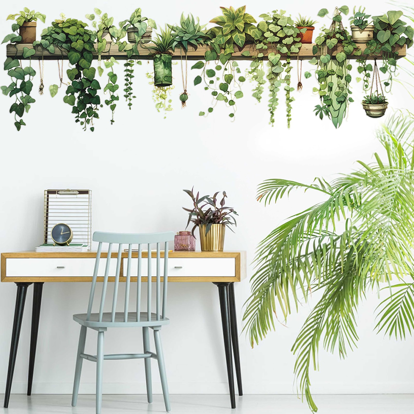 Nature Green Plants Peel and Stick Wall Decals Wallpaper, Removable Wall Deca…