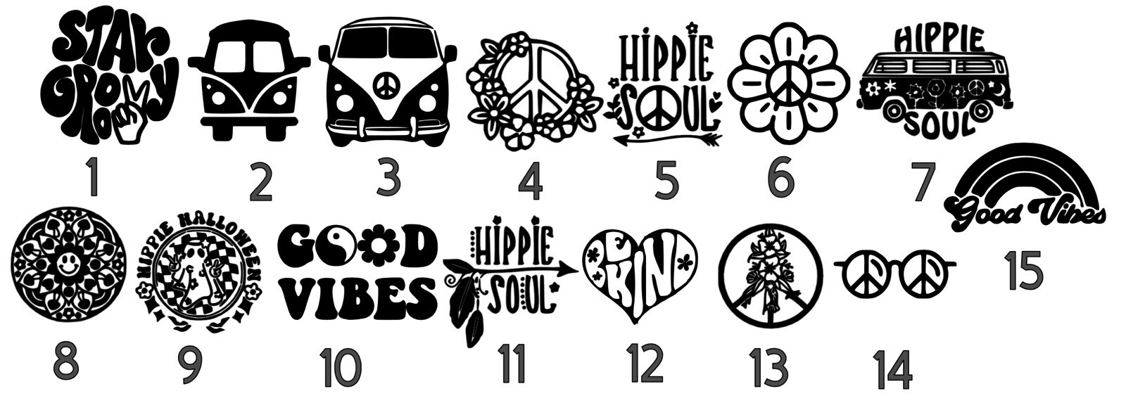 Retro Hippie Vinyl Decal (read description)