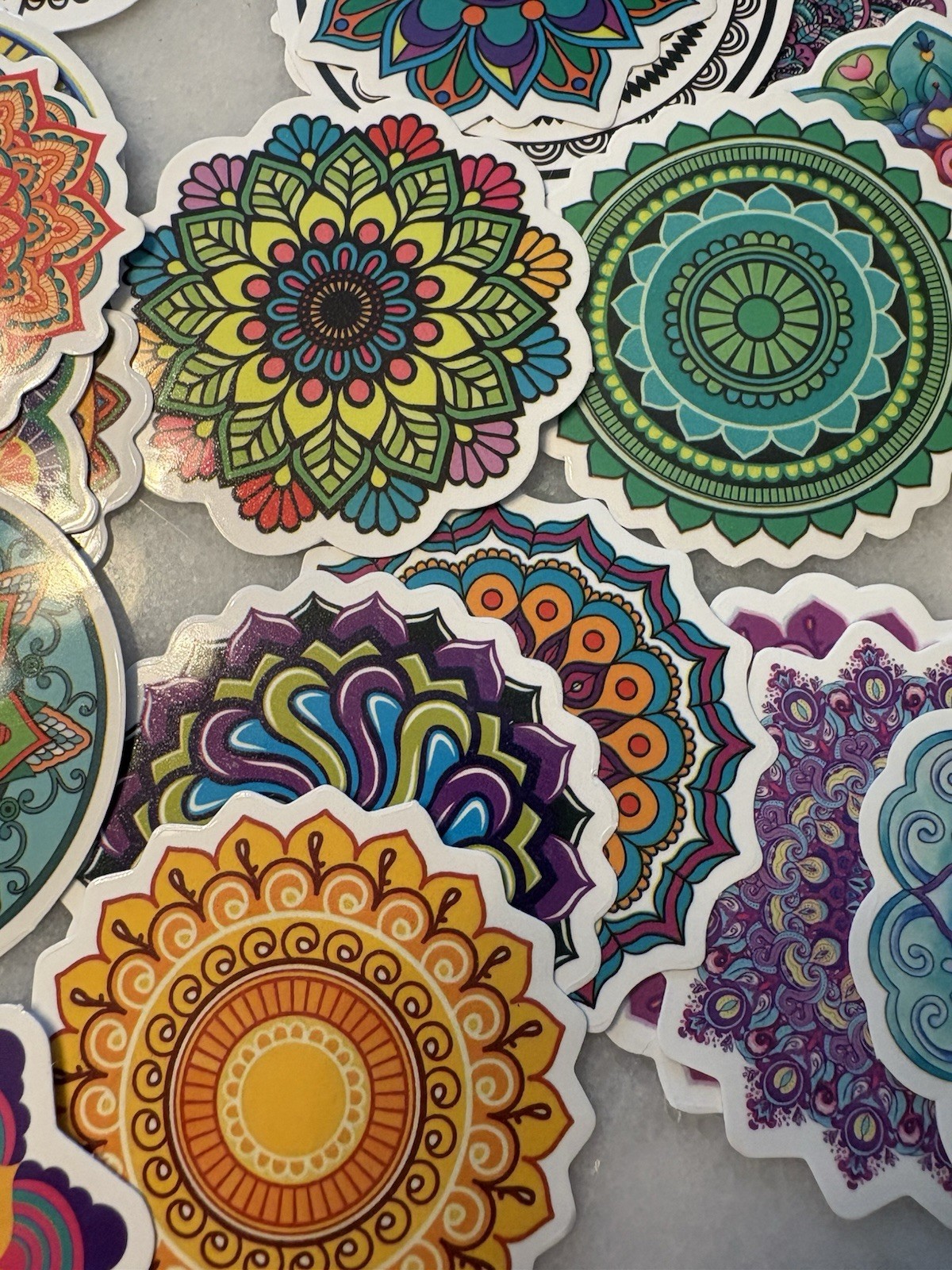 Mandala Art Round Decorative Wall Stickers/Decals, Multicolor Mixed Lot 52