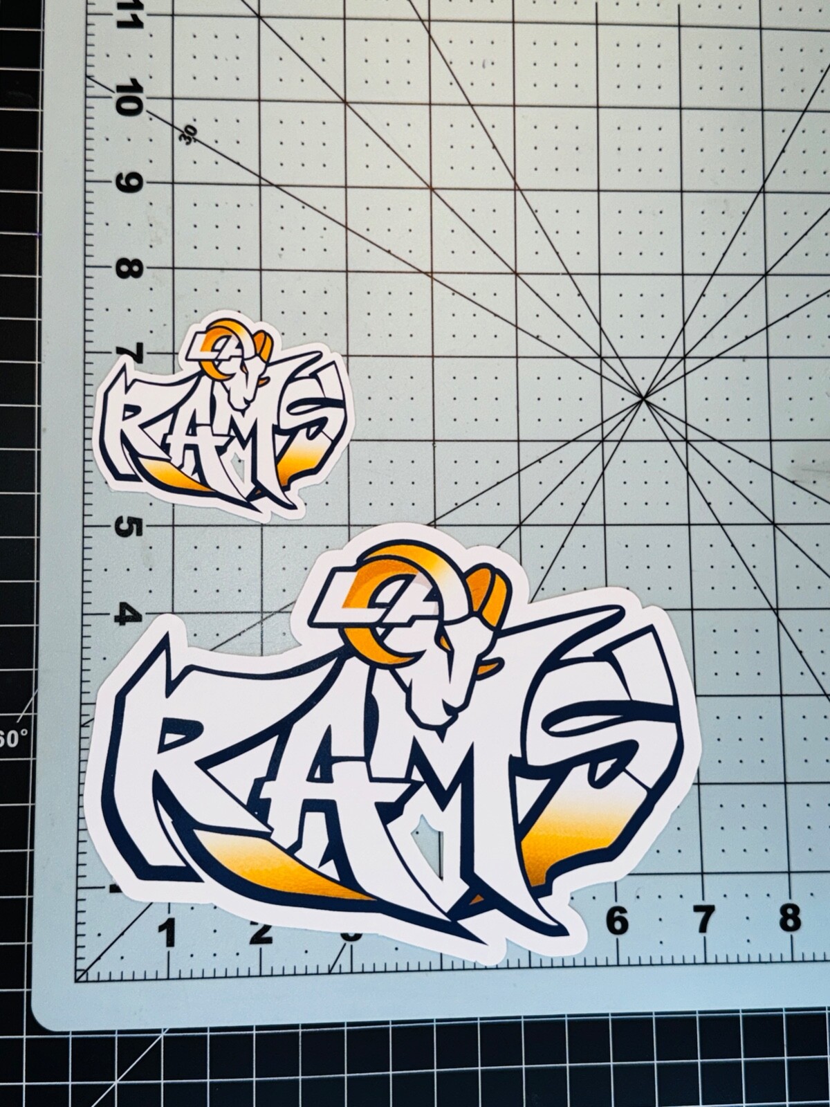 RAMS FOOTBALL WATER RESISTANT STICKER DECAL