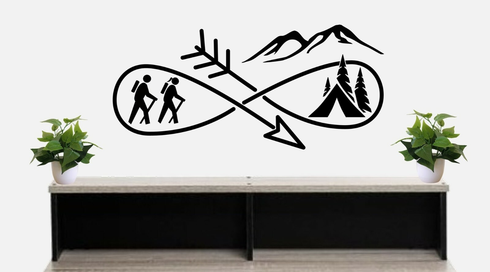 Hiking Camping Tent Infinity Adventure Wall Decal BG 491 Hike Hiker Camp Camper