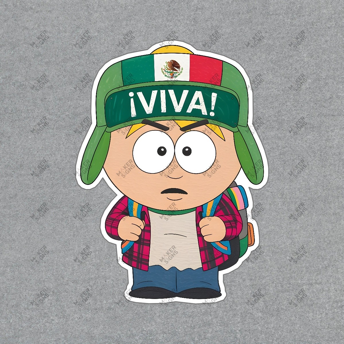 South Park Character Sticker ¡Viva! Boy with Green Cap Cartoon #7565