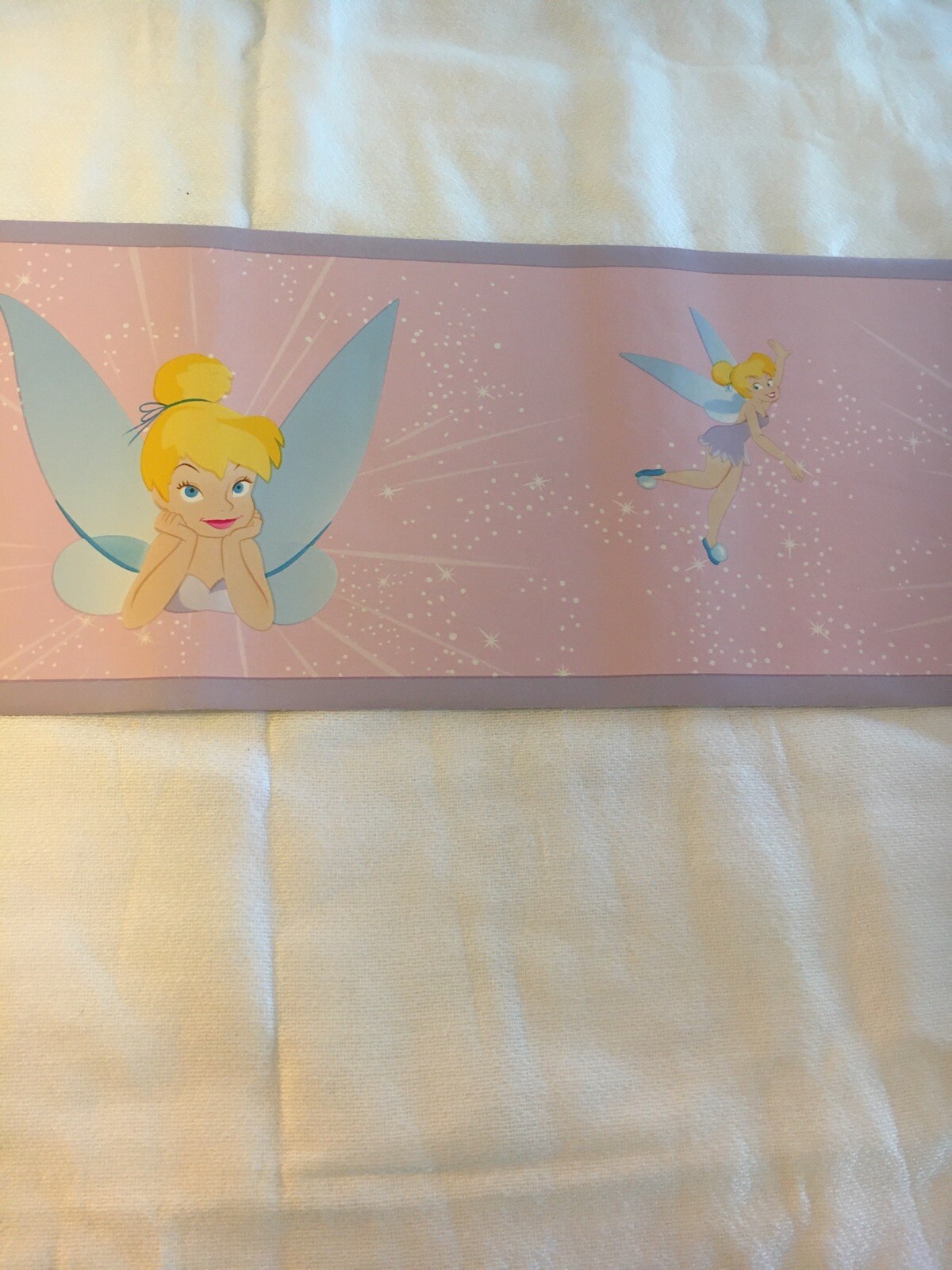 DISNEYS TINKERBELL PINK PURPLE BLUE WALLPAPER BORDER. NEW!