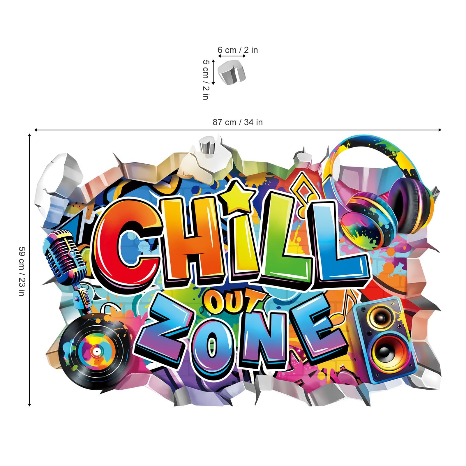 3D Chill Out Zone Game Wall Decals Video Gaming Gamer Headset Wall Stickers B…