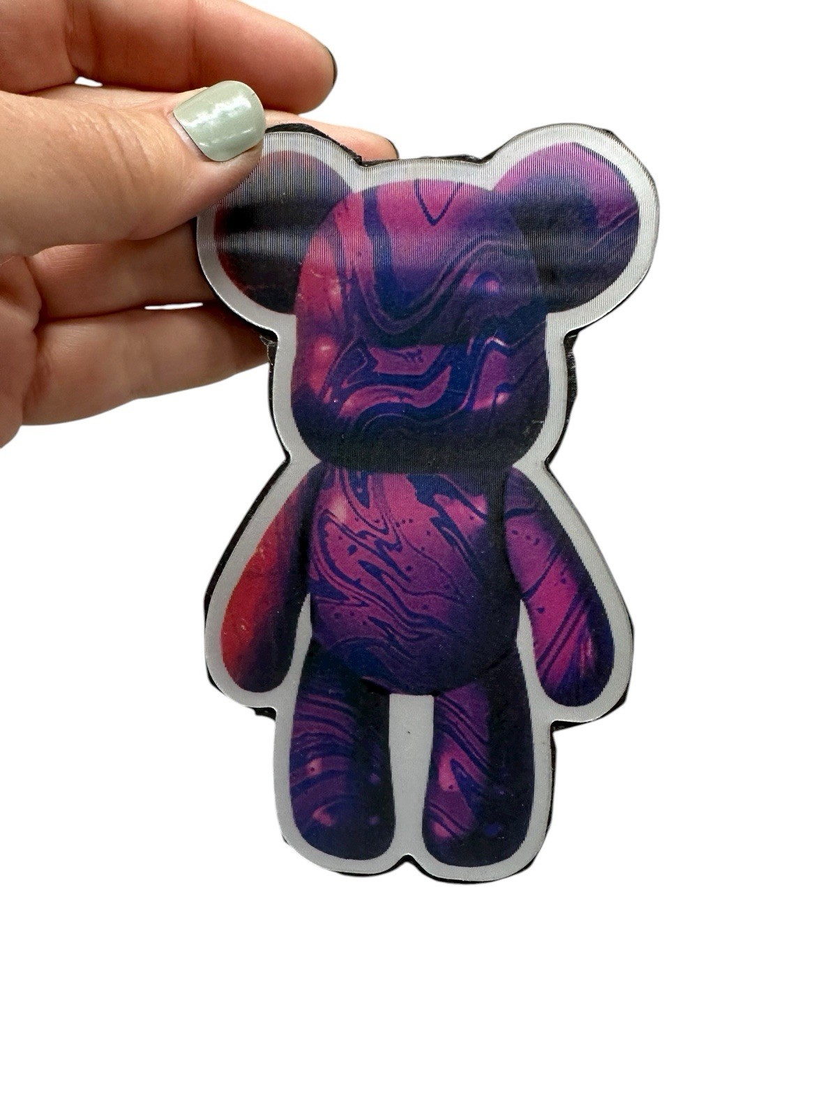 3D Magnet "Drip Bear" "Fluid Bear" Bearbrick Figure Vibrant Purple, Blue, Orange