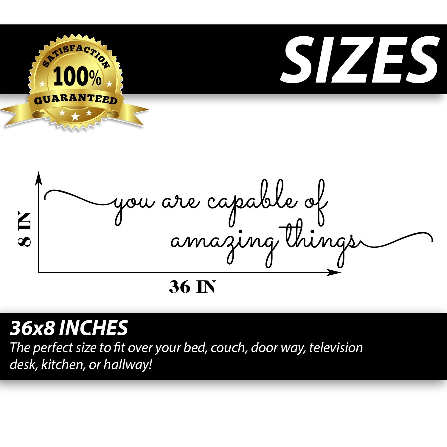 You are Capable Motivational Wall Decal Sticker Quote Vinyl Art Home Classroom