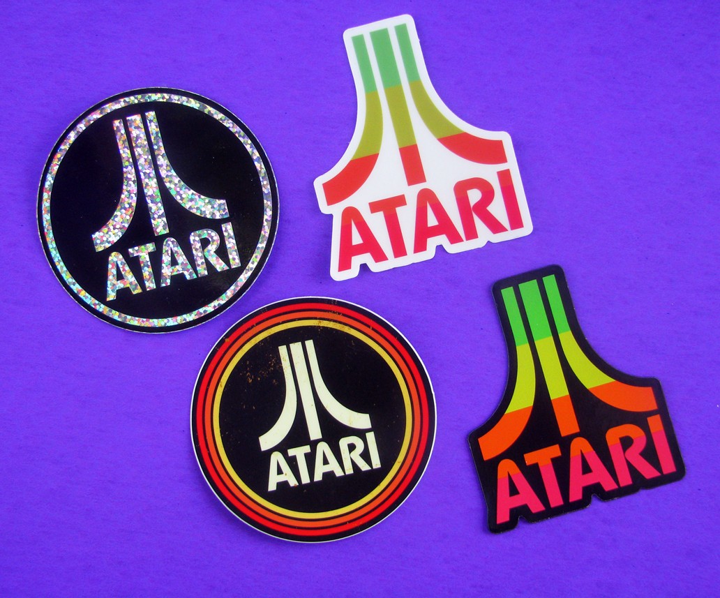 Atari Logo Sticker & Magnet Set Glitter Transparent Decal Retro Video Gaming