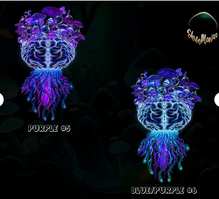 Trippy Mushroom Brain Sticker – Shroomaniac Brand – multiple sizes, High Qualtiy